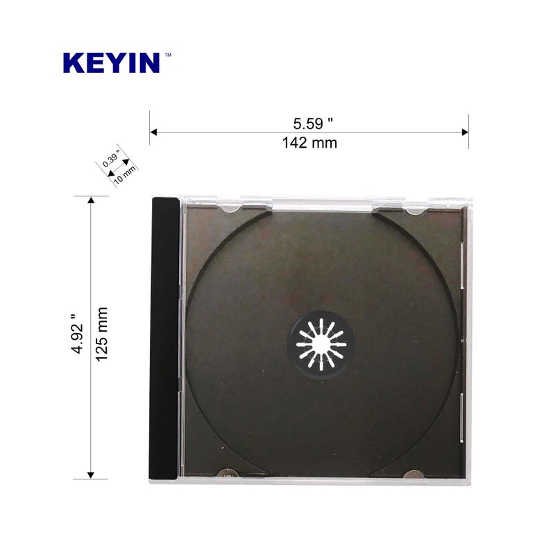 KEYIN حافظة أقراص مضغوطة سوداء قياسية من KEYIN - مميزة، 10 عبوات - Image 3